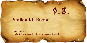 Vadkerti Bence névjegykártya
